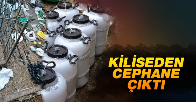 Kiliseden cephane çıktı