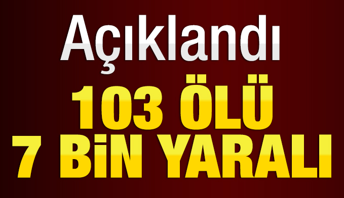 9 günde 103 ölü 7 bin 175 yaralı