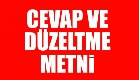 Cevap ve düzeltme metni