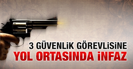 3 güvenlik görevlisine yol ortasında infaz