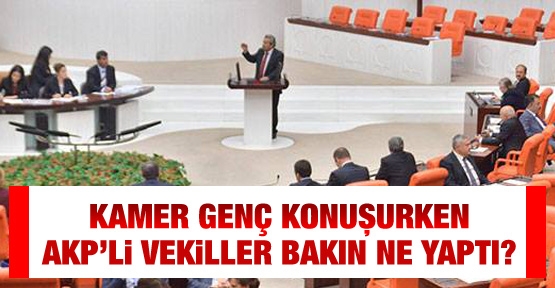 Kamer Genç konuşurken bakın AKP'li vekiller ne yaptı?