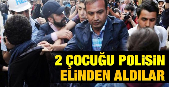 2 çocuğu polisin elinden aldılar!