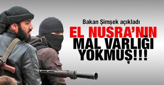 Bakan Şimşek açıkladı: El Nusra'nın mal varlığı yokmuş!