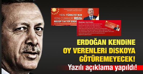 Erdoğan kendine oy verenleri diskoya götüremeyecek