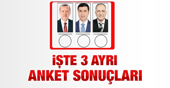 İşte 3 ayrı anket sonuçları