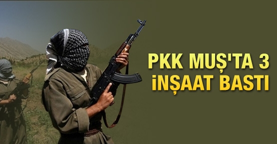 PKK Muş'ta 3 inşaatı bastı